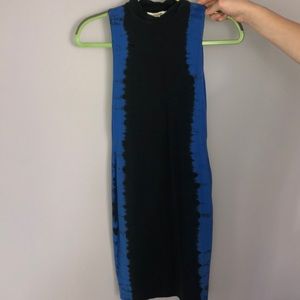 black and blue tank top dress